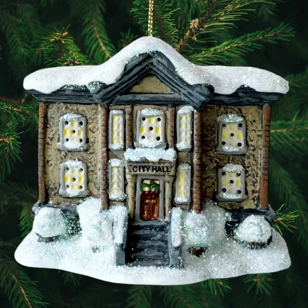 Enesco Vintage It’s a Wonderful Life City Hall Porcelain Ornament